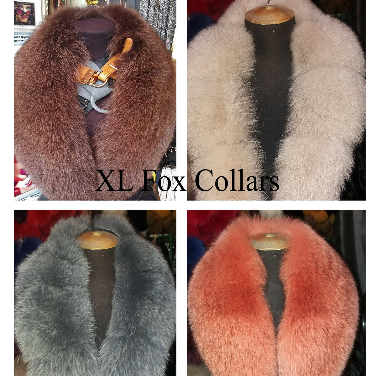 Arctic fox fur hood trim cut from genuine Arctic fox pelt – size XL