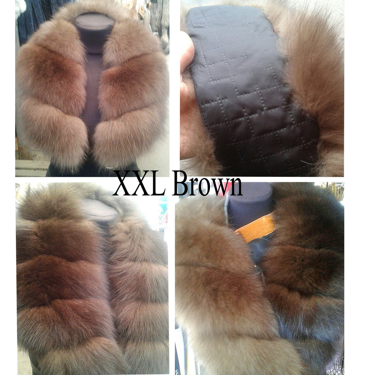 Arctic fox fur hood trim cut from genuine Arctic fox pelt – size XL – view 2