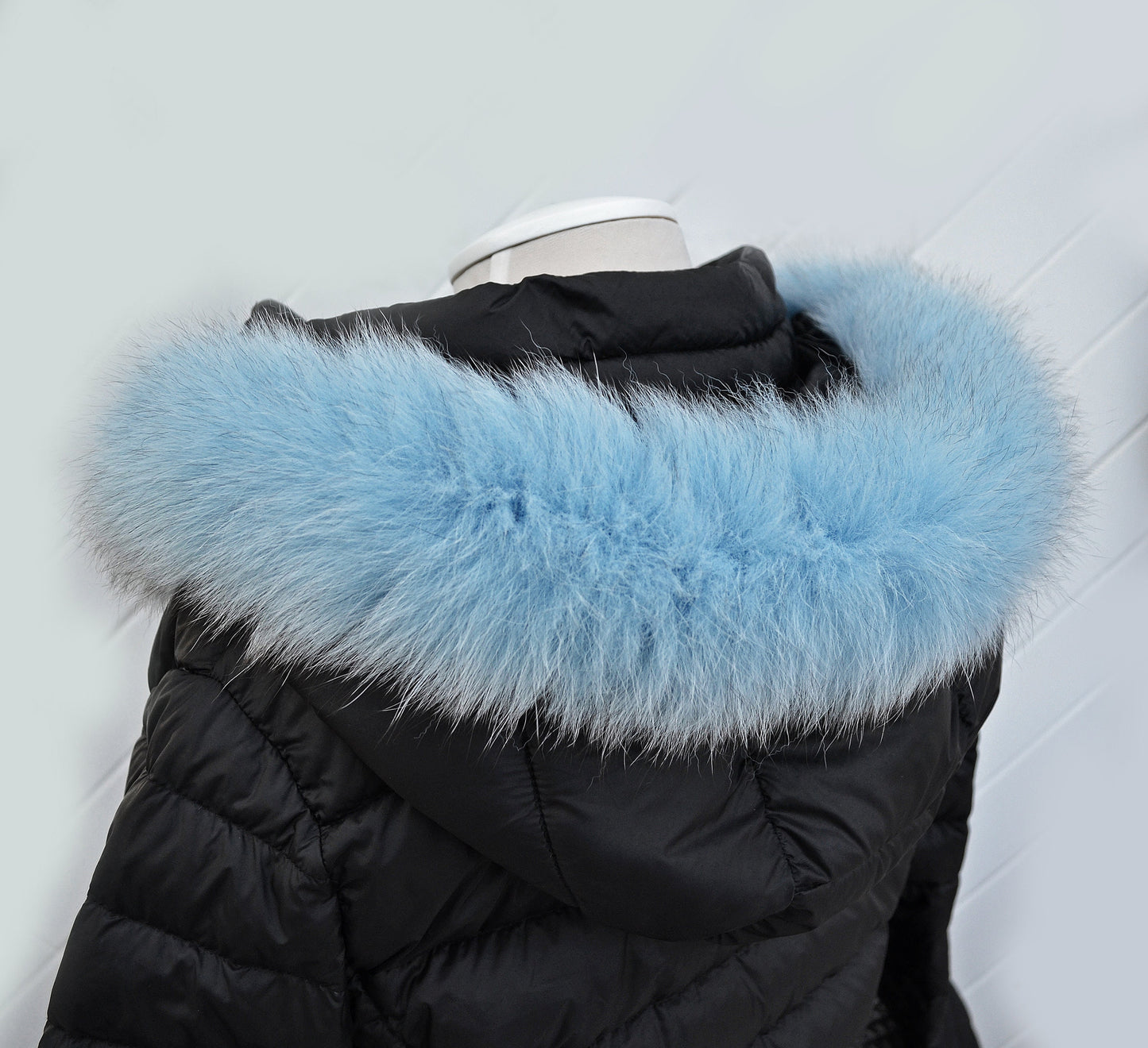 Real Fox Tail Fur Hood Trim - Blue Fur Ruff - Coat or Jacket