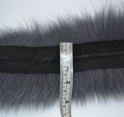 Gray (Graffit) real fox fur hood trim made from fox tail fur – Single – view 7