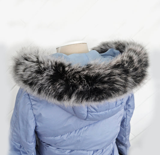 READY TO SHIP 70-80 cm Real Fox Fur (Tail) Trim Hood, Fur collar trim, Fox Fur Collar, Fur Scarf, Fur Ruff, Fox Fur Hood, Jacket, Coat Trim