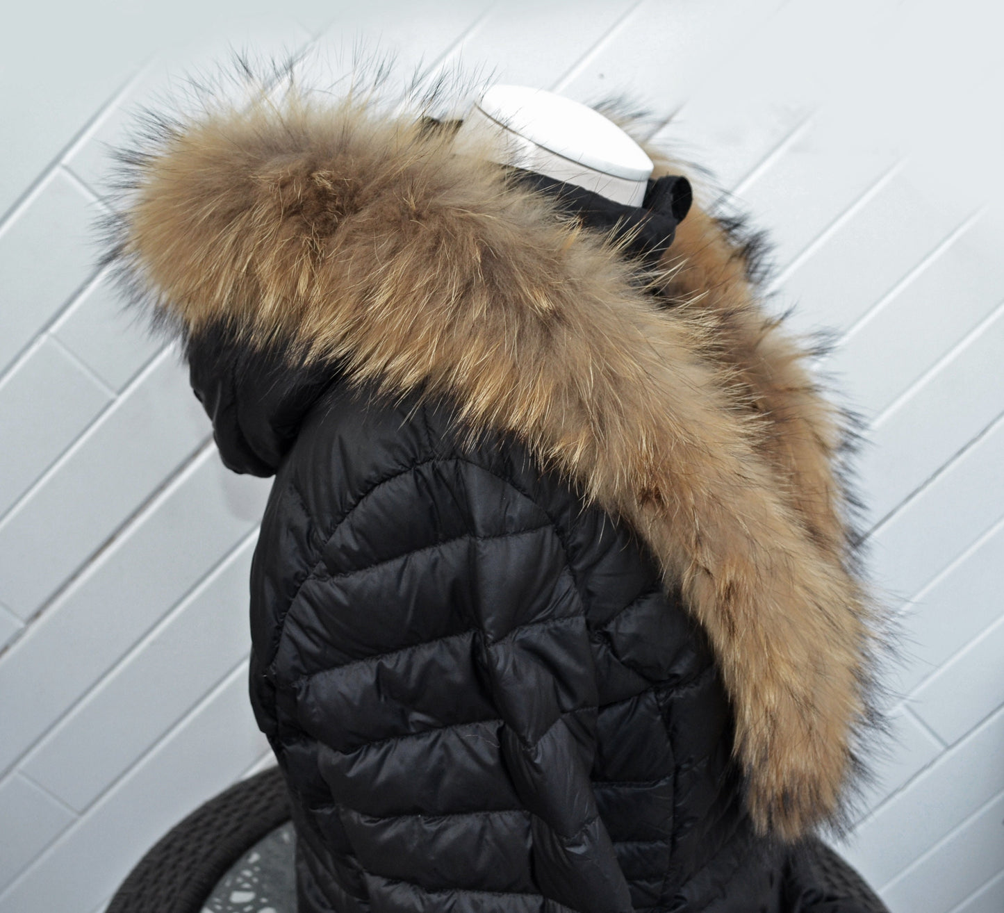 BY ORDER, Extra Long 130 cm Real Raccoon Fur Collar, Fur Trim for Hoodie, Raccoon Fur Collar, Fur Scarf, Fur Ruff, Fur Hood, Hood Fur