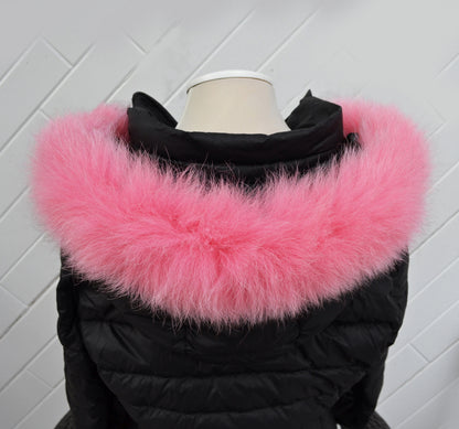 Natural Fur Collar Trim single – genuine fox tail fur – image 1