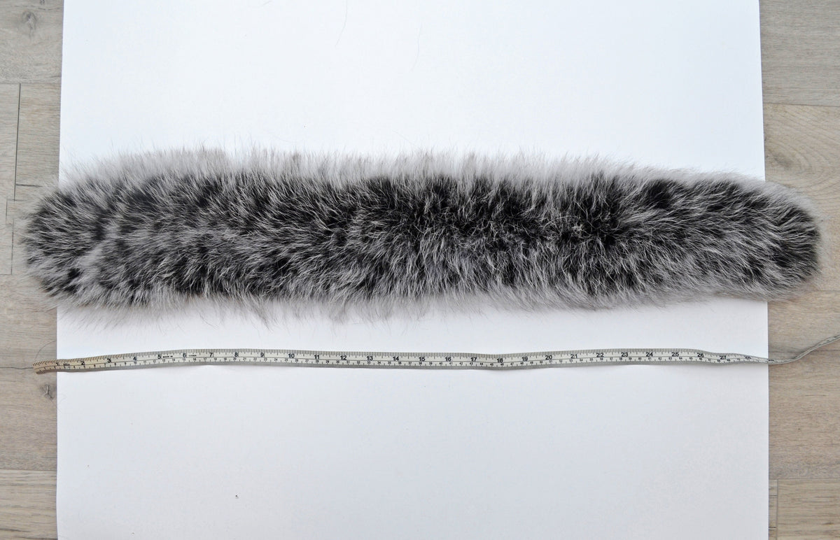 Silver Fox Look Fur Collar Trim double – genuine fox tail fur – image 6