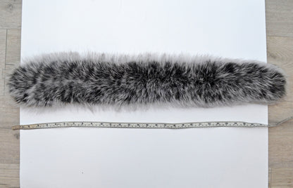 Silver Fox Look Fur Collar Trim double – genuine fox tail fur – image 6