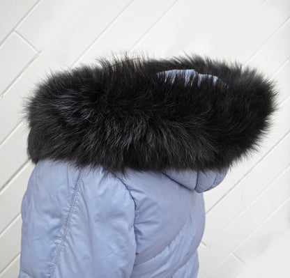 Silver Fox Look real fox fur hood trim made from fox tail fur – Double – view 5