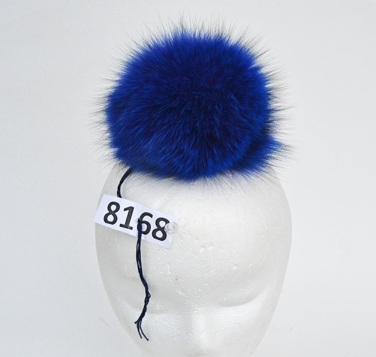 Blue Fox Fur Pom Pom – genuine fox fur – image 1