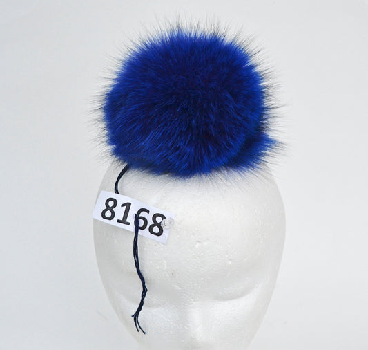 Blue Fox Fur Pom Pom – genuine fox fur – image 1