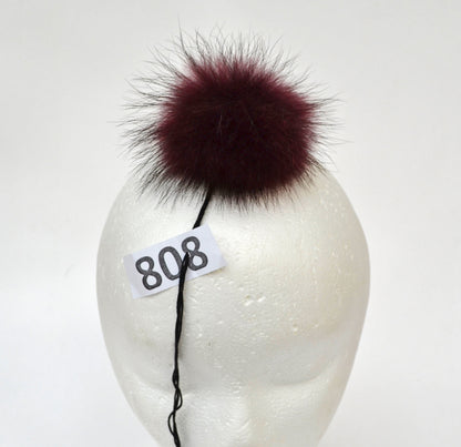 4" Real FUR POM Pom! High Quality Red Raccoon Pom Pom for Hat Beanie Tuque Winter Knit Hat Genuine Pom Pom Fluffy Raccoon Pom Pom Fur Ball