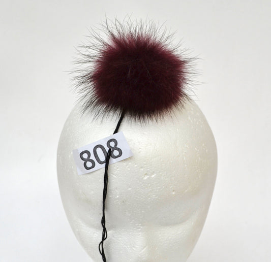 4" Real FUR POM Pom! High Quality Red Raccoon Pom Pom for Hat Beanie Tuque Winter Knit Hat Genuine Pom Pom Fluffy Raccoon Pom Pom Fur Ball
