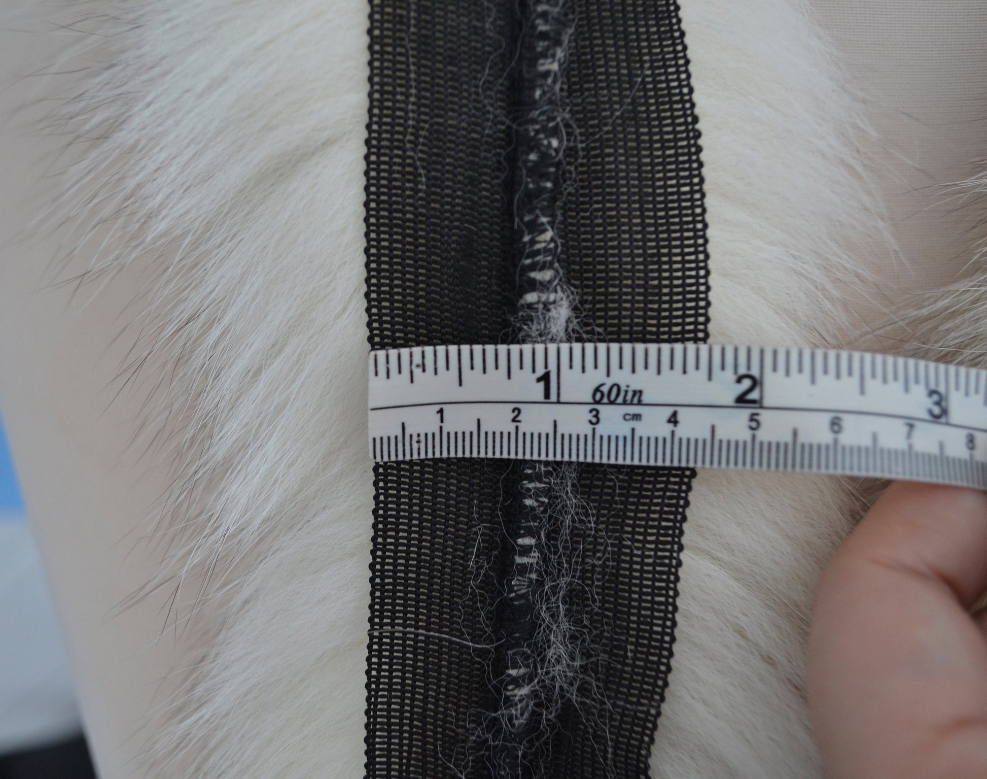 Ivory real fox fur hood trim made from fox tail fur – Single – view 7