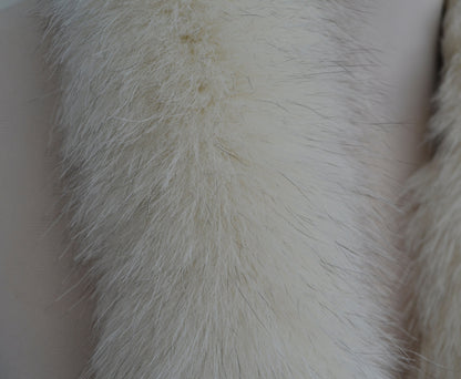 Ivory real fox fur hood trim made from fox tail fur – Single – view 8