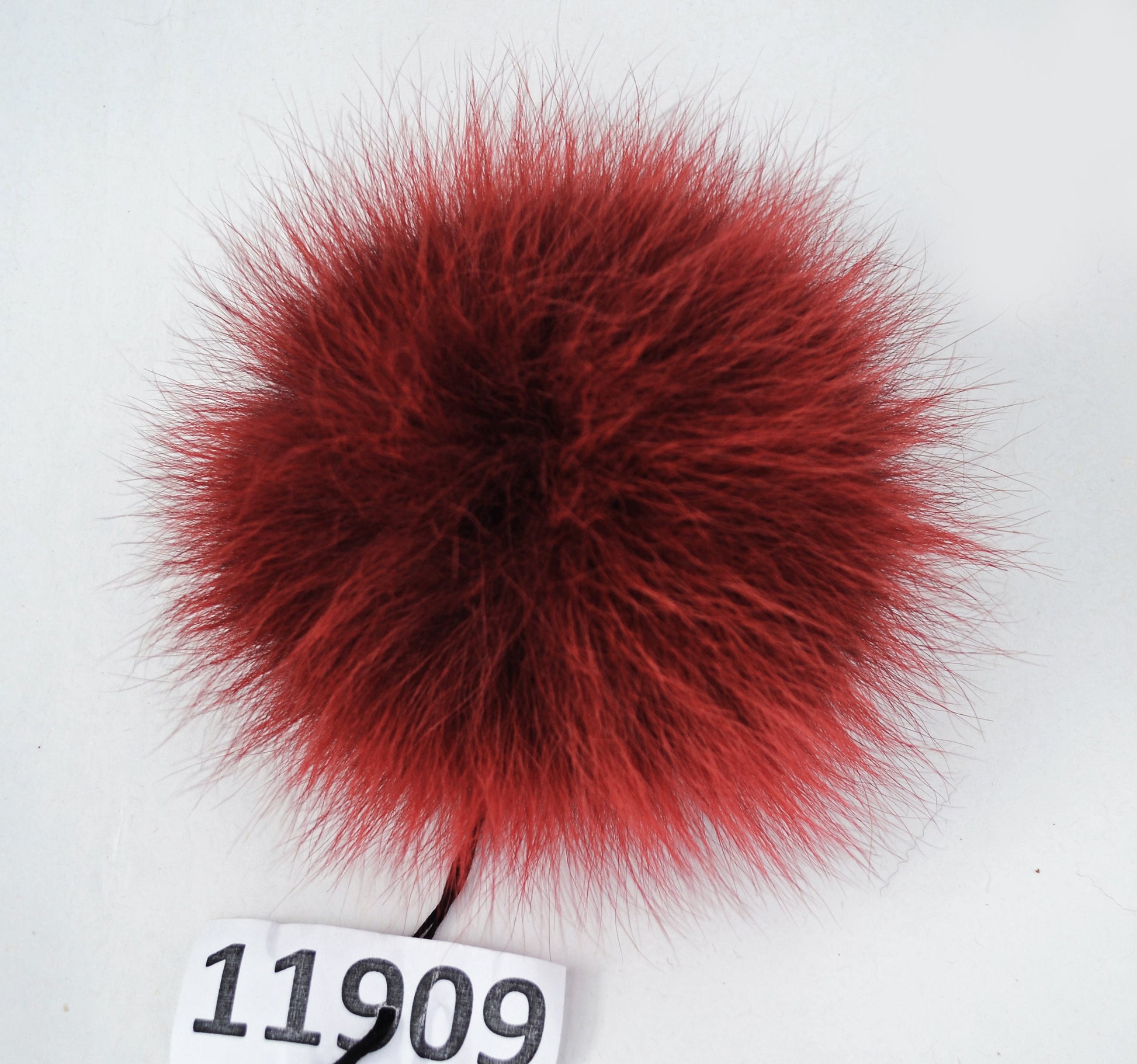 6" Red Fox Fur Pom Pom: Detachable Hat Accessory