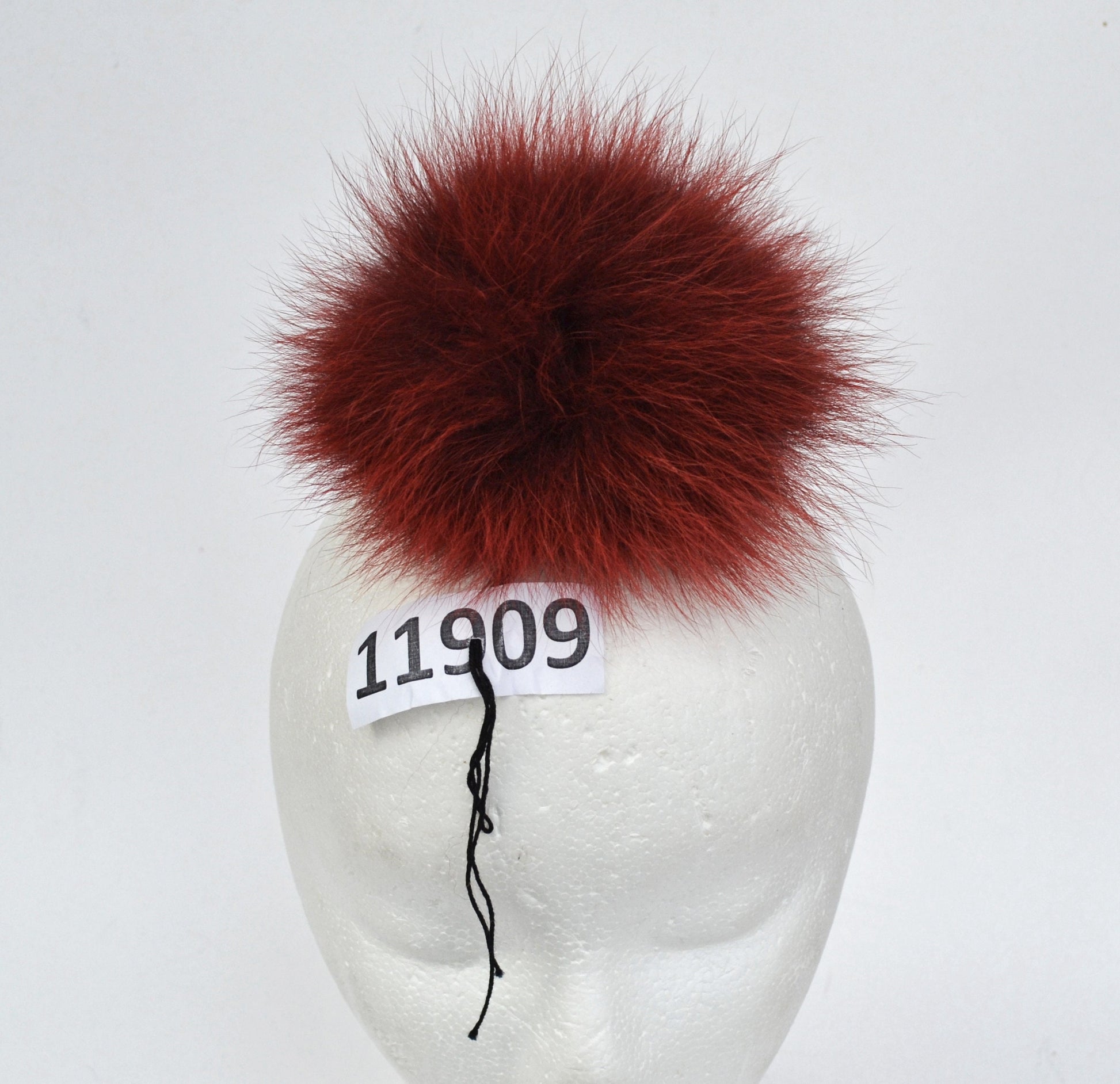 6" Red Fox Fur Pom Pom: Detachable Hat Accessory