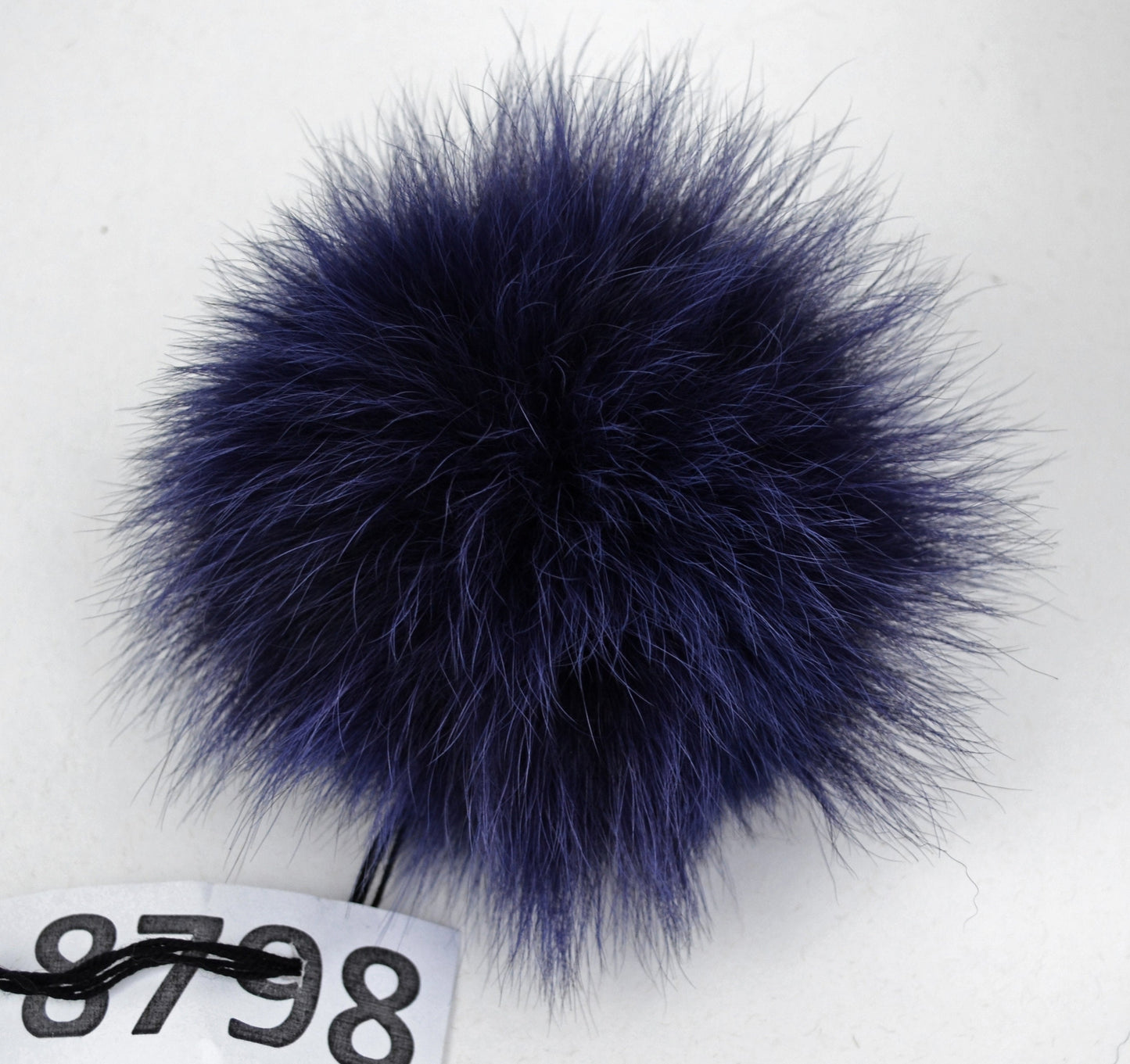 4.5" Blue Fox Fur Pom Pom: Detachable Winter Hat Topper