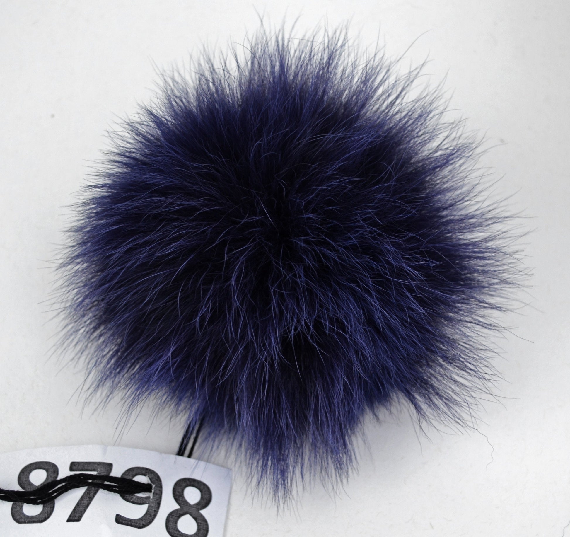 4.5" Blue Fox Fur Pom Pom: Detachable Winter Hat Topper