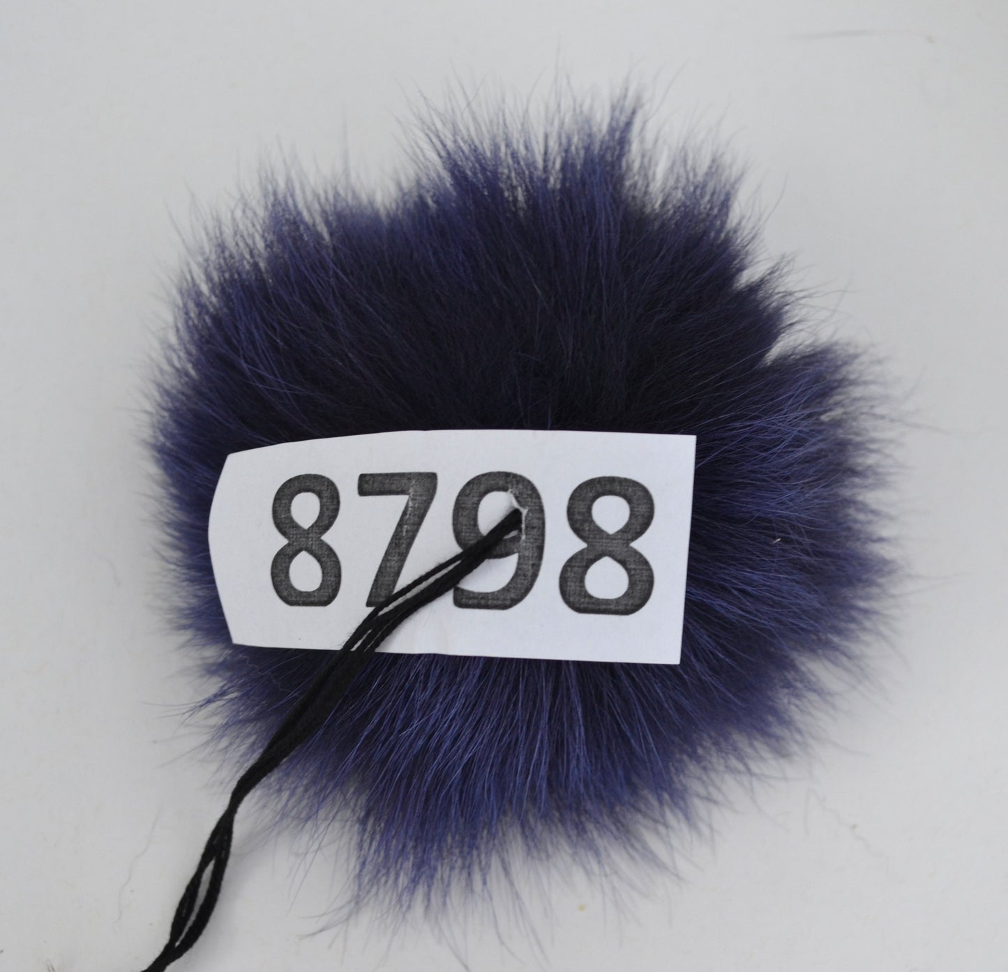 4.5" Blue Fox Fur Pom Pom: Detachable Winter Hat Topper
