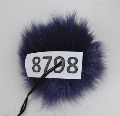Blue Fur Pom Pom for Hat – genuine fox fur – image 3