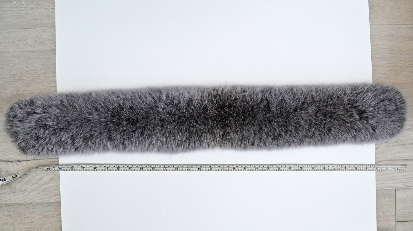 BY ORDER (not Tail) XL Extra Large Real Fox Fur Trim Hood, Fur collar trim, Fox Fur Collar, Fur Scarf, Fur Ruff, Fox Fur Hood, Jacket