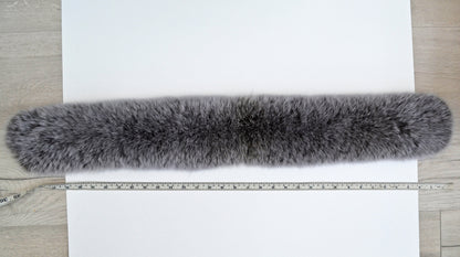 Gray Fur Hood Trim Replacement – genuine Arctic fox pelt – image 7