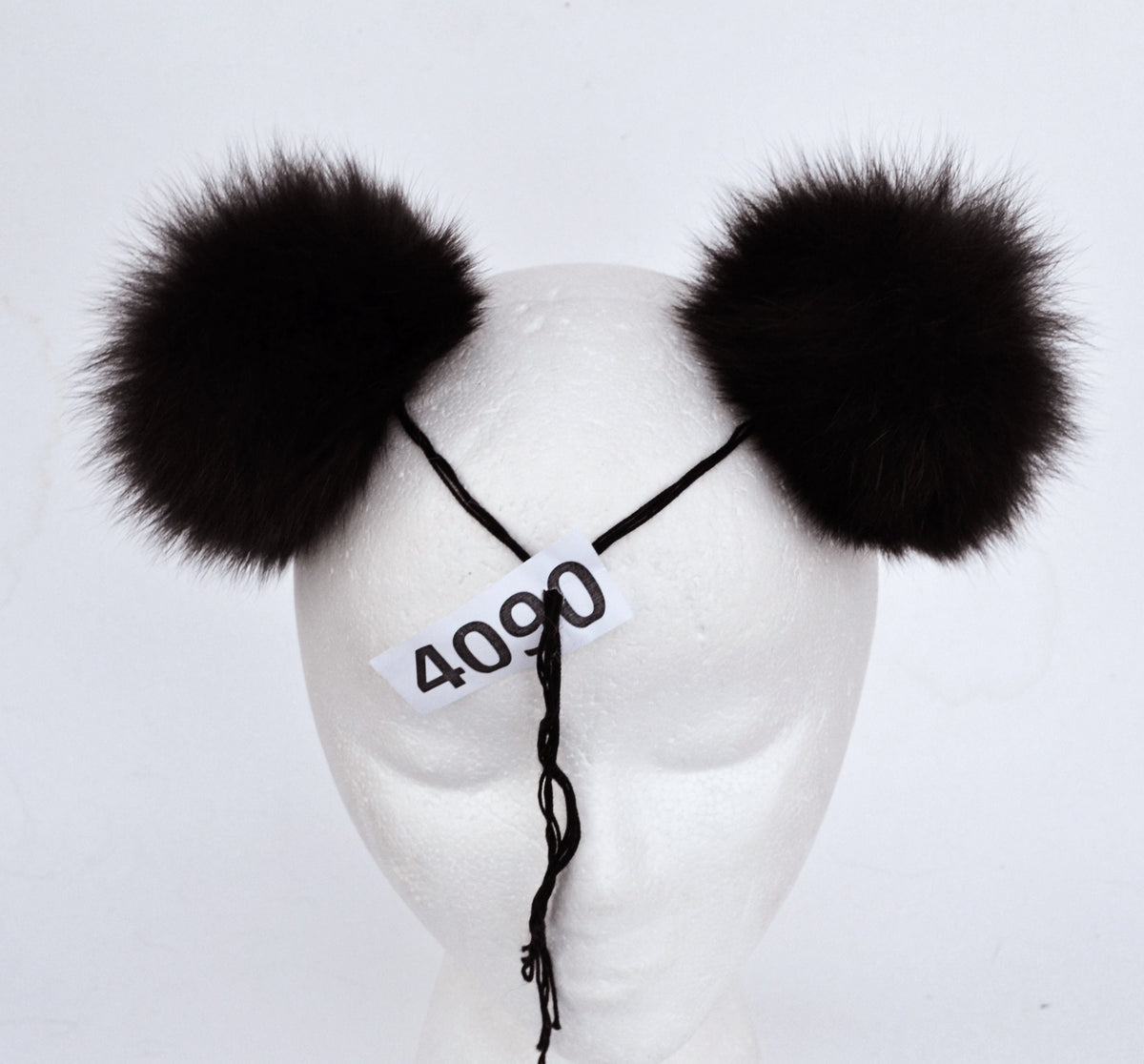 Brown Fox Fur Pom Pom Pair – genuine fox fur – image 1
