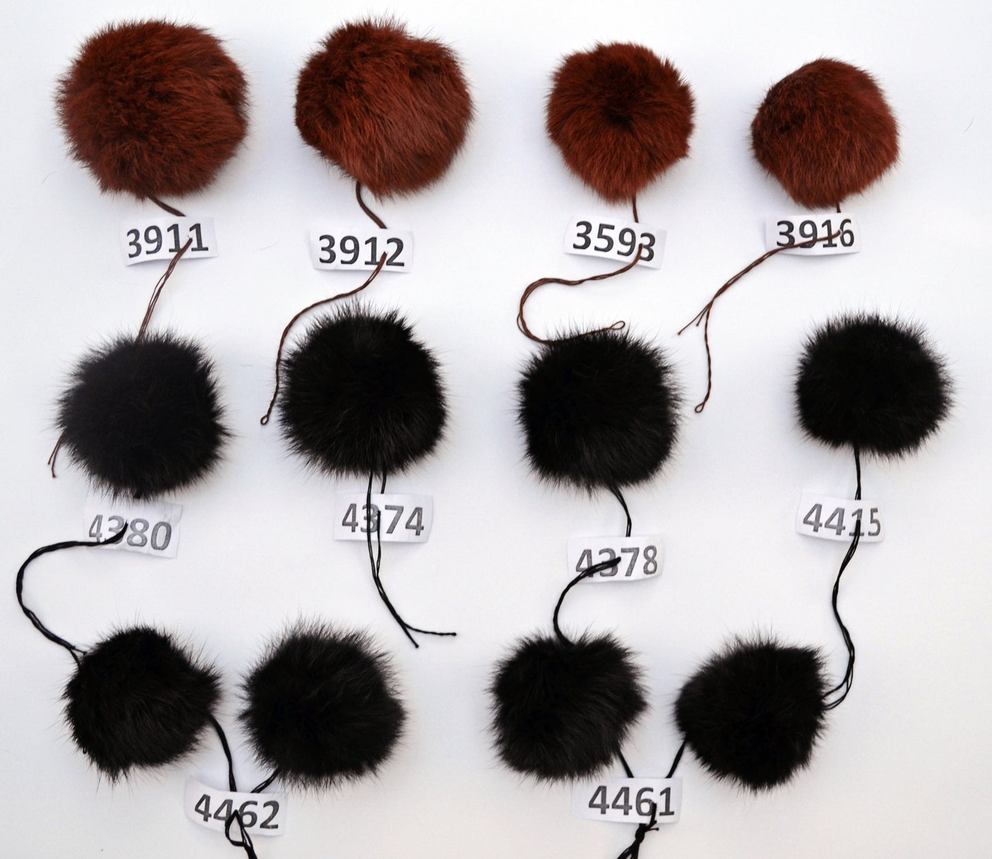 Rabbit Fur Pom Pom: Brown Hat Accessory (2-4 inch)