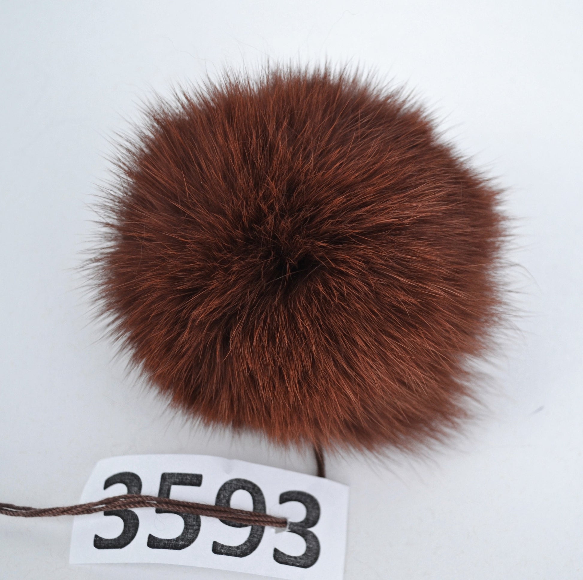 Rabbit Fur Pom Pom: Brown Hat Accessory (2-4 inch)
