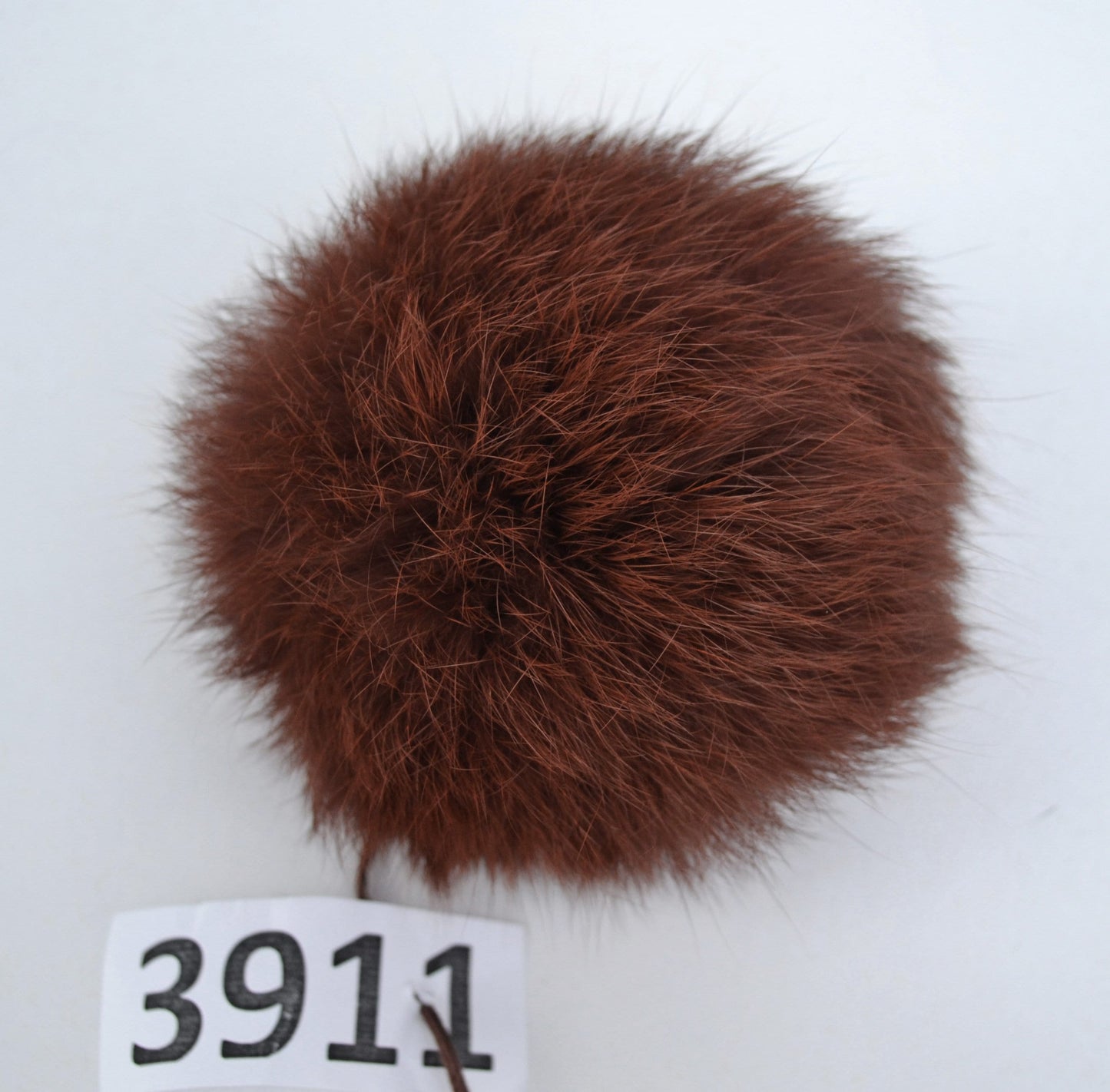 Rabbit Fur Pom Pom: Brown Hat Accessory (2-4 inch)