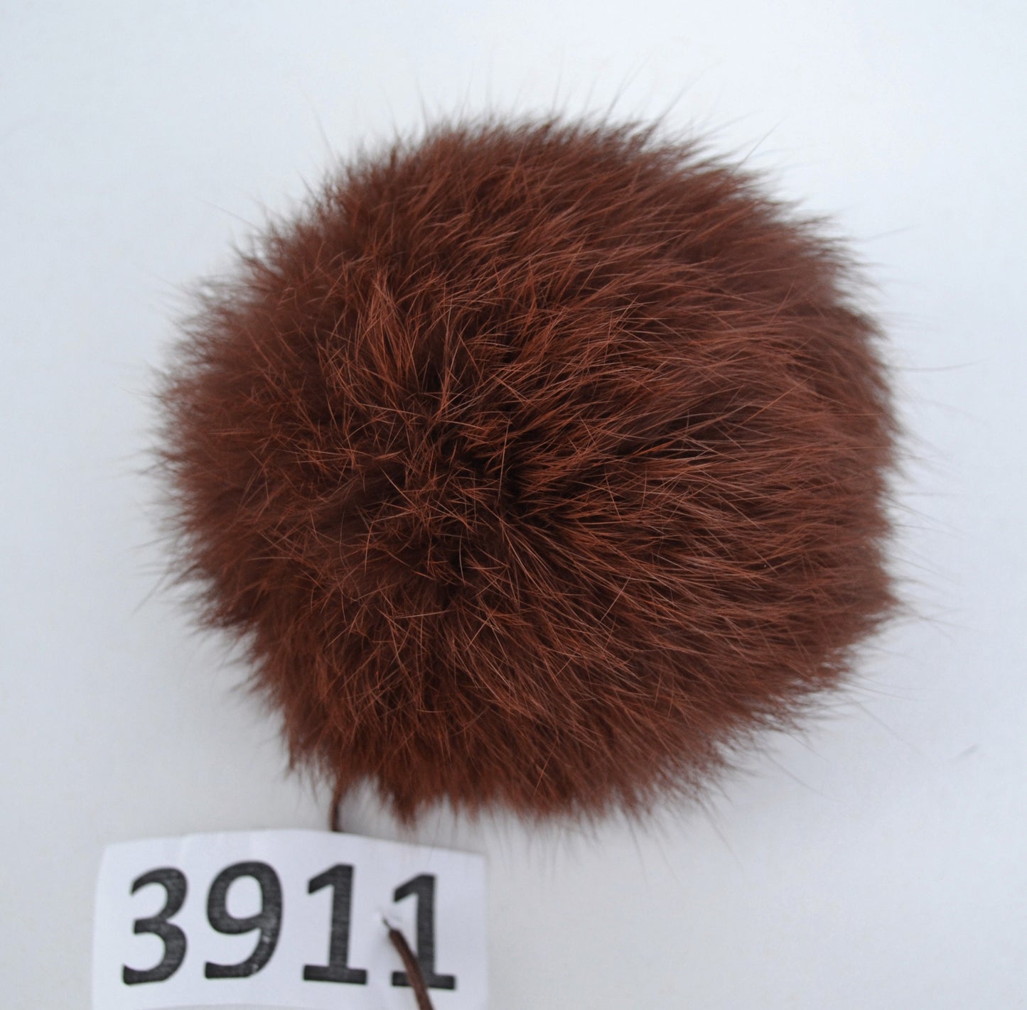 Rabbit Fur Pom Pom: Brown Hat Accessory (2-4 inch)