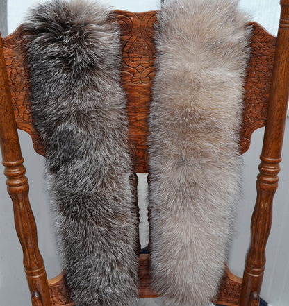 Gray Fox Fur Trim – genuine Arctic fox pelt – image 6