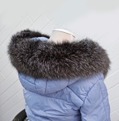 Gray Fox Fur Trim – genuine Arctic fox pelt – image 2