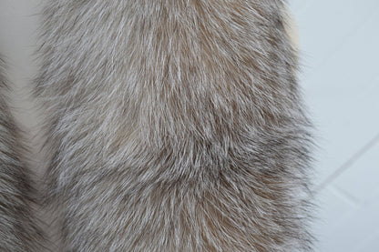 Gray Fox Fur Trim – genuine Arctic fox pelt – image 8