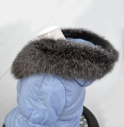Gray Fox Fur Trim – genuine Arctic fox pelt – image 1