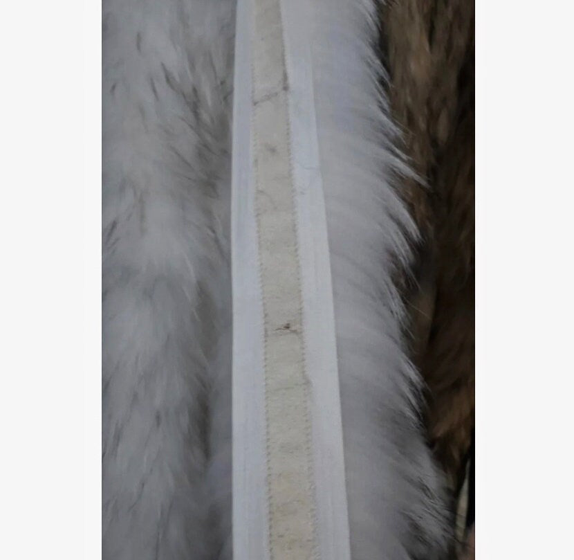Finnish raccoon fur hood trim cut from genuine Finnish raccoon pelt – size S – view 8