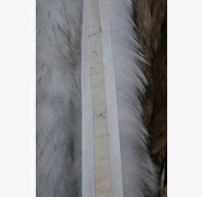 Finnish raccoon fur hood trim cut from genuine Finnish raccoon pelt – size S – view 8