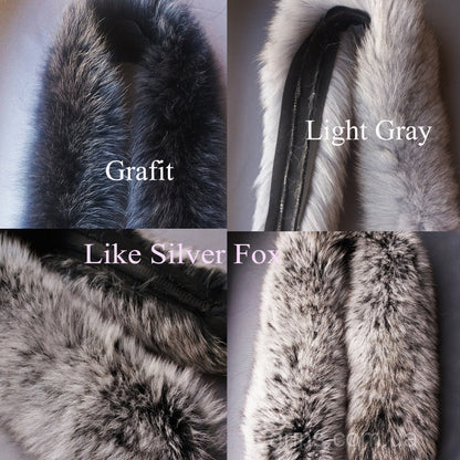 Multiple colors Fox Fur Scarf double – genuine fox tail fur – image 3