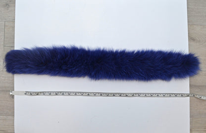 Royal Blue Real Fur Hood Trim single – genuine fox tail fur – image 7