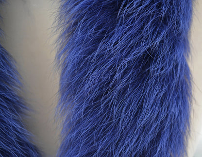 Royal Blue Real Fur Hood Trim single – genuine fox tail fur – image 6