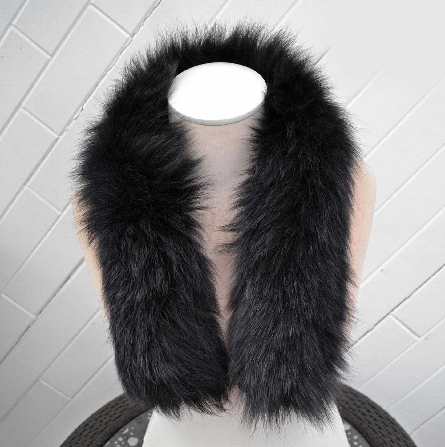 Silver Fox Look real fox fur hood trim made from fox tail fur – Double – view 6