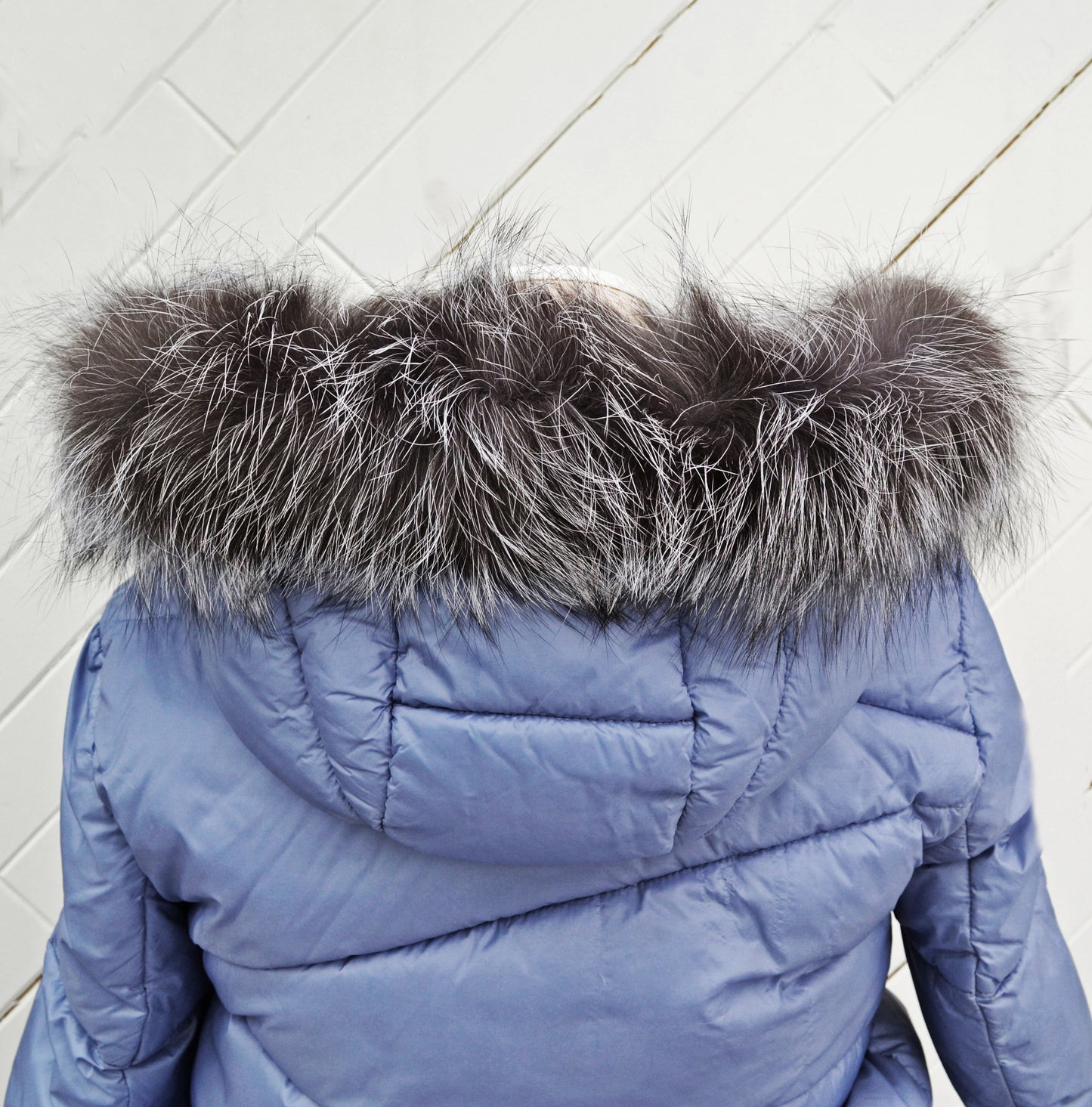 READY to SHIP Real Silver Fox Fur Trim Hood, Fur collar trim, Fox Fur Collar, Fur Scarf, Fur Ruff, Fox Fur Hood, Fox Fur stripe Coat Jacket