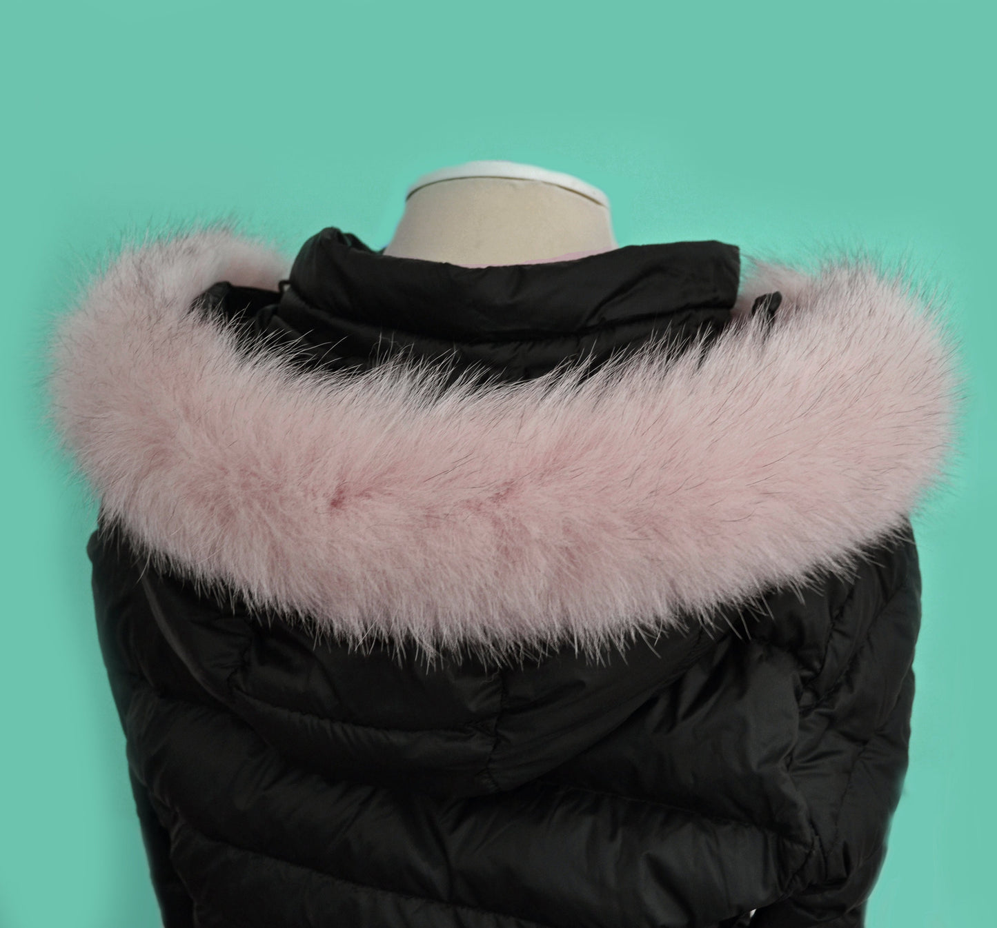 BY ORDER, Real Fox Fur (Tail) Trim Hood, Fur collar trim, Fox Fur Collar, Fur Scarf, Fur Ruff, Fur Hood, Fur stripe, Coat Trim, pink