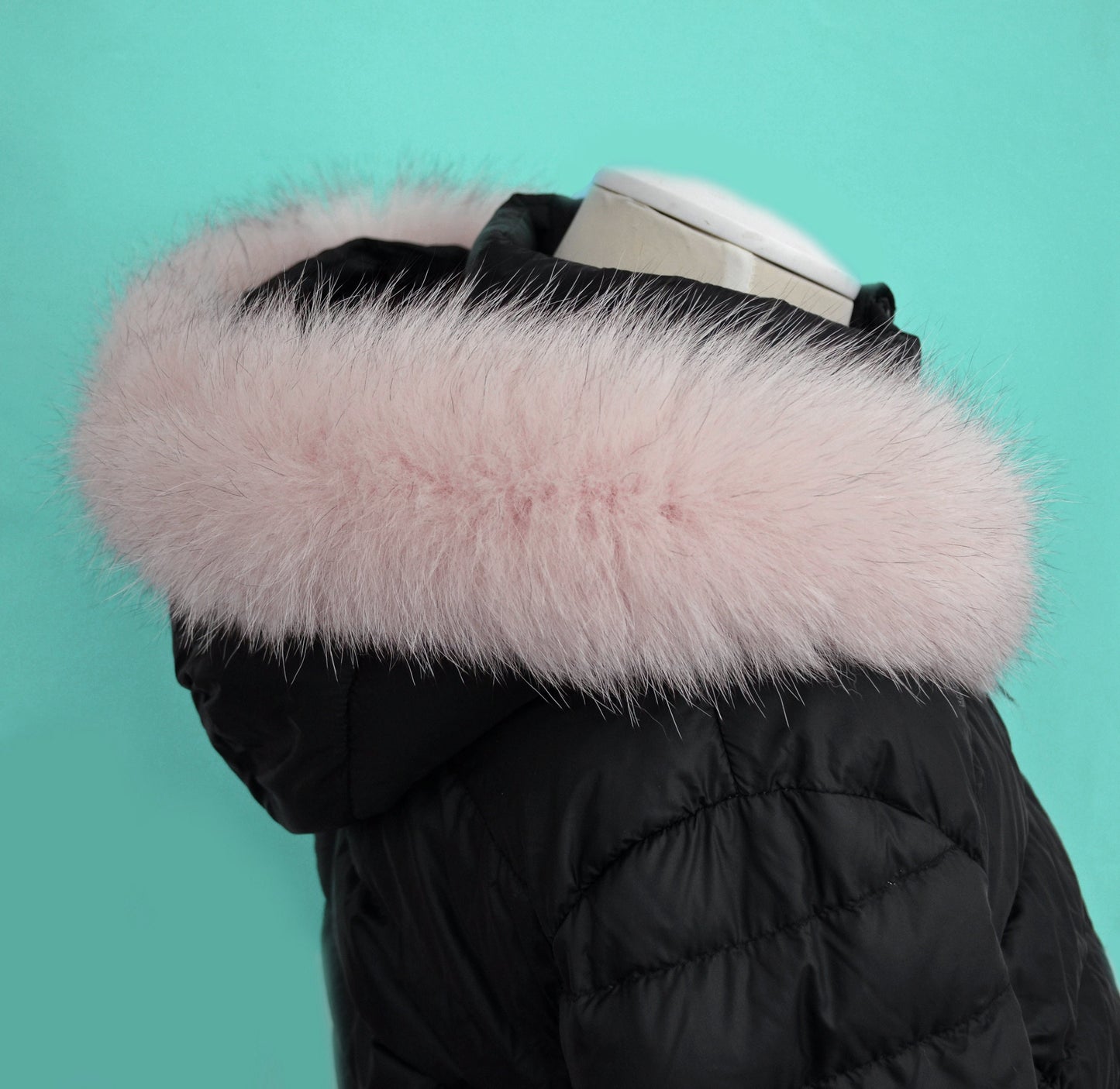 BY ORDER, Real Fox Fur (Tail) Trim Hood, Fur collar trim, Fox Fur Collar, Fur Scarf, Fur Ruff, Fur Hood, Fur stripe, Coat Trim, pink