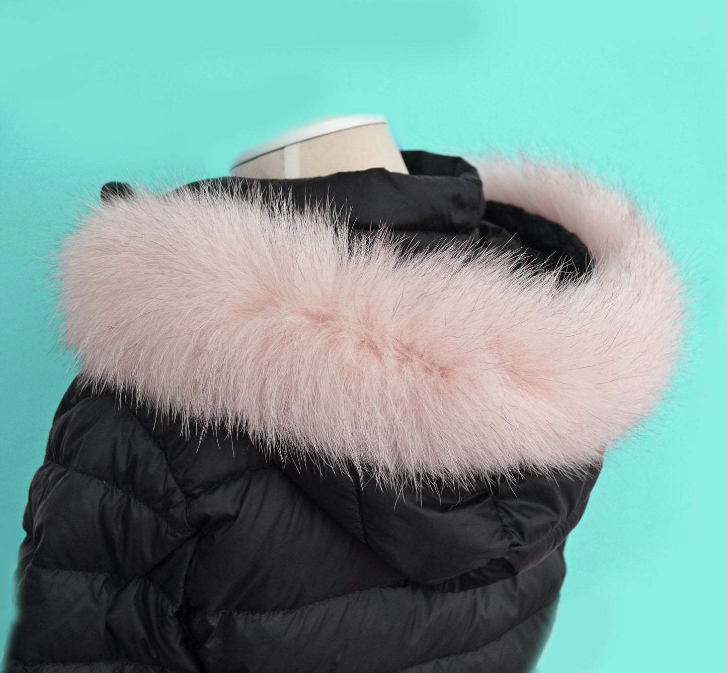 BY ORDER, Real Fox Fur (Tail) Trim Hood, Fur collar trim, Fox Fur Collar, Fur Scarf, Fur Ruff, Fur Hood, Fur stripe, Coat Trim, pink