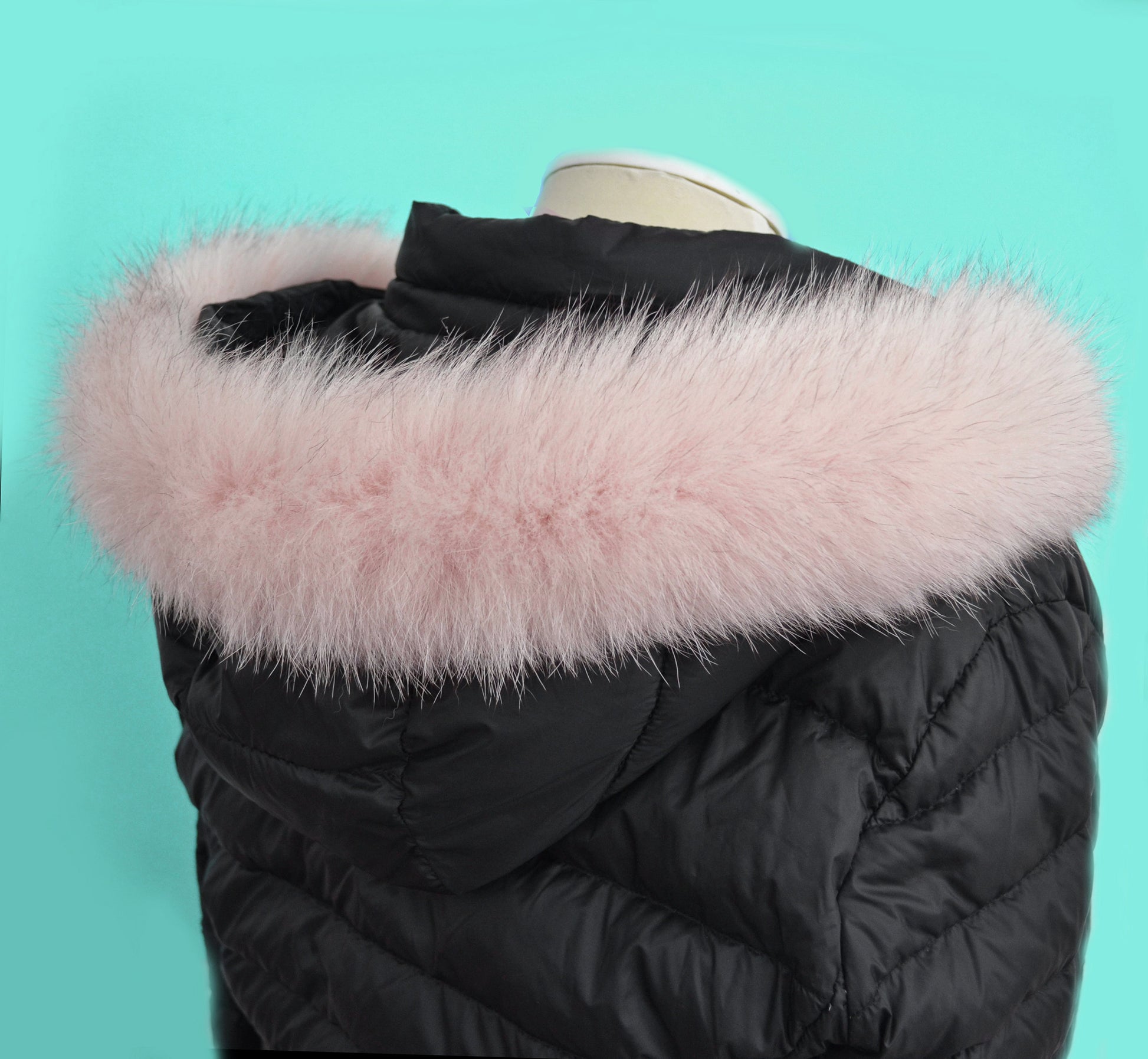 BY ORDER, Real Fox Fur (Tail) Trim Hood, Fur collar trim, Fox Fur Collar, Fur Scarf, Fur Ruff, Fur Hood, Fur stripe, Coat Trim, pink