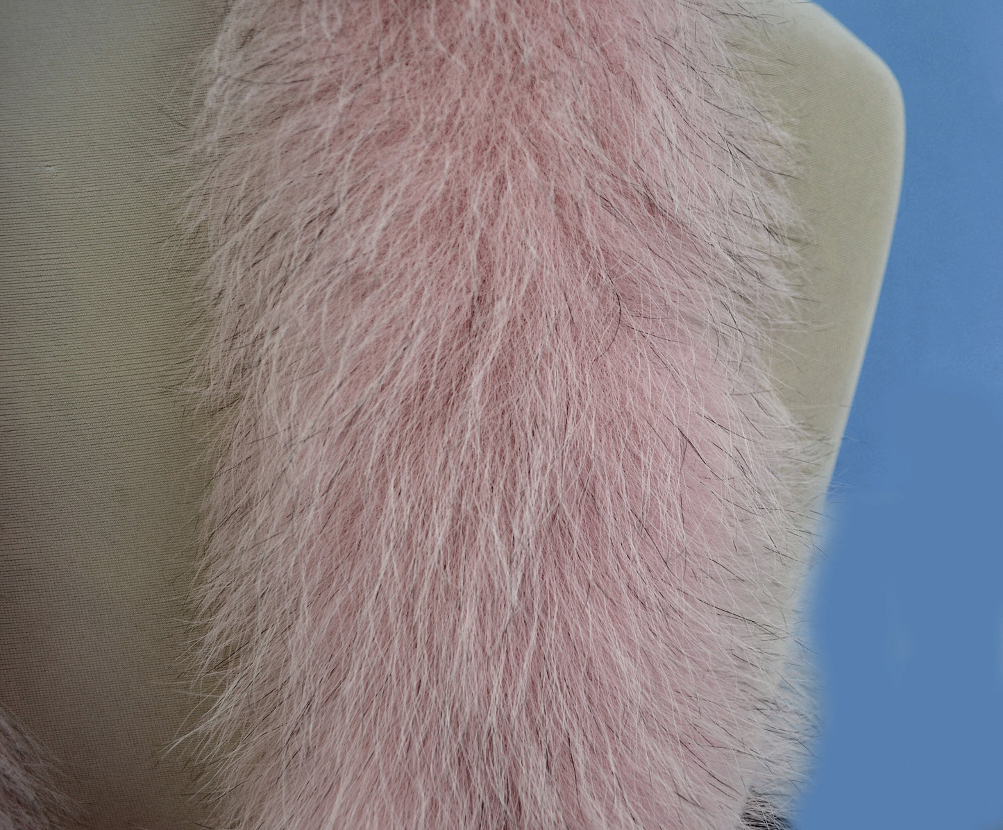 BY ORDER, Real Fox Fur (Tail) Trim Hood, Fur collar trim, Fox Fur Collar, Fur Scarf, Fur Ruff, Fur Hood, Fur stripe, Coat Trim, pink