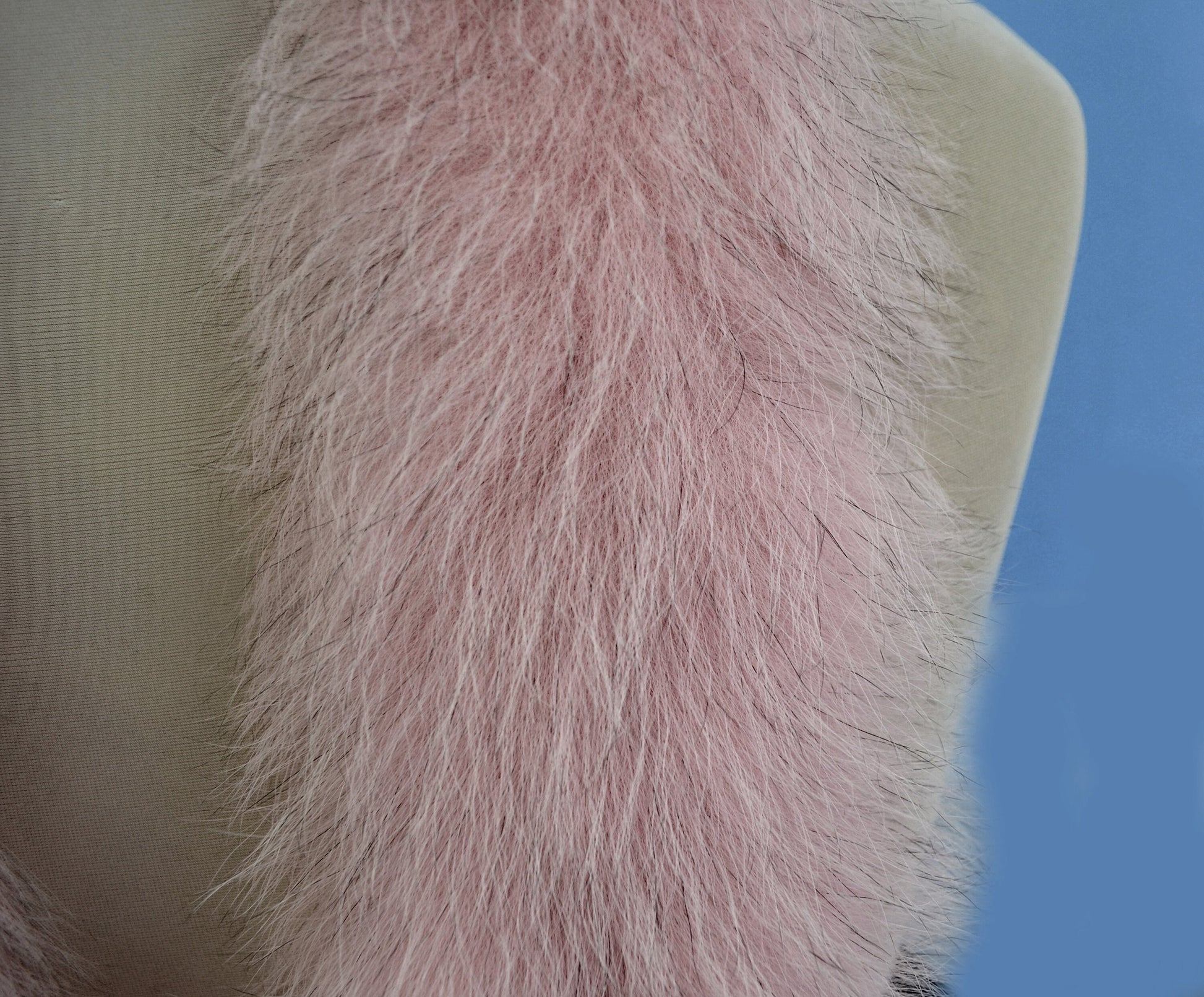 BY ORDER, Real Fox Fur (Tail) Trim Hood, Fur collar trim, Fox Fur Collar, Fur Scarf, Fur Ruff, Fur Hood, Fur stripe, Coat Trim, pink