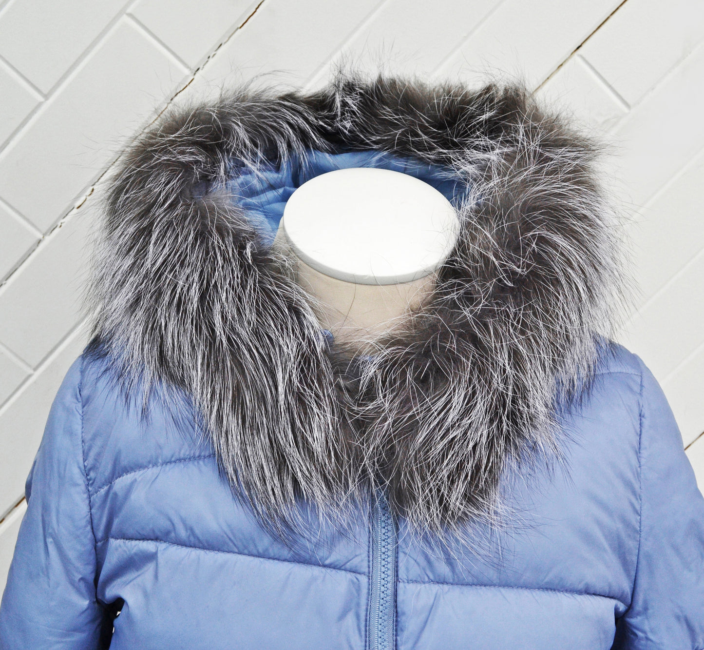 READY to SHIP Real Silver Fox Fur Trim Hood, Fur collar trim, Fox Fur Collar, Fur Scarf, Fur Ruff, Fox Fur Hood, Fox Fur stripe Coat Jacket