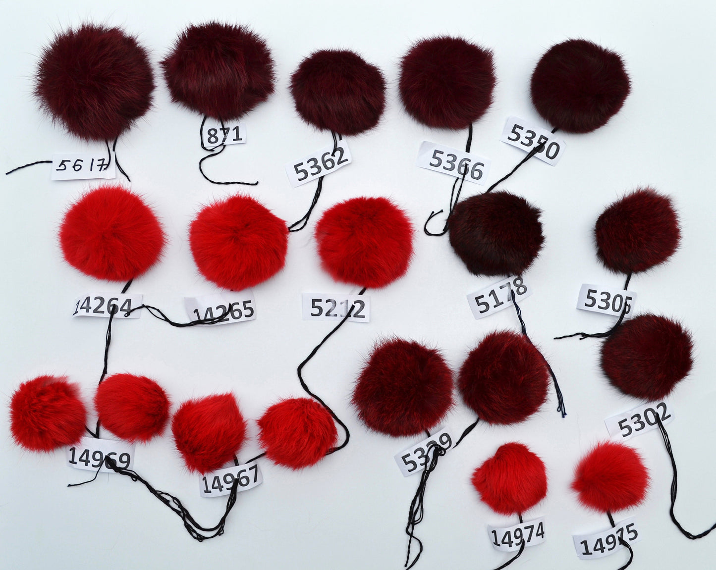 2" to 4,5" RABBIT FUR POM Poms! Red Genuine Fur Pom Pom Real Rabbit Fur Ball Key Ring Large Rabbit Pompom Keychain Charm Pom Pom Hat Bag