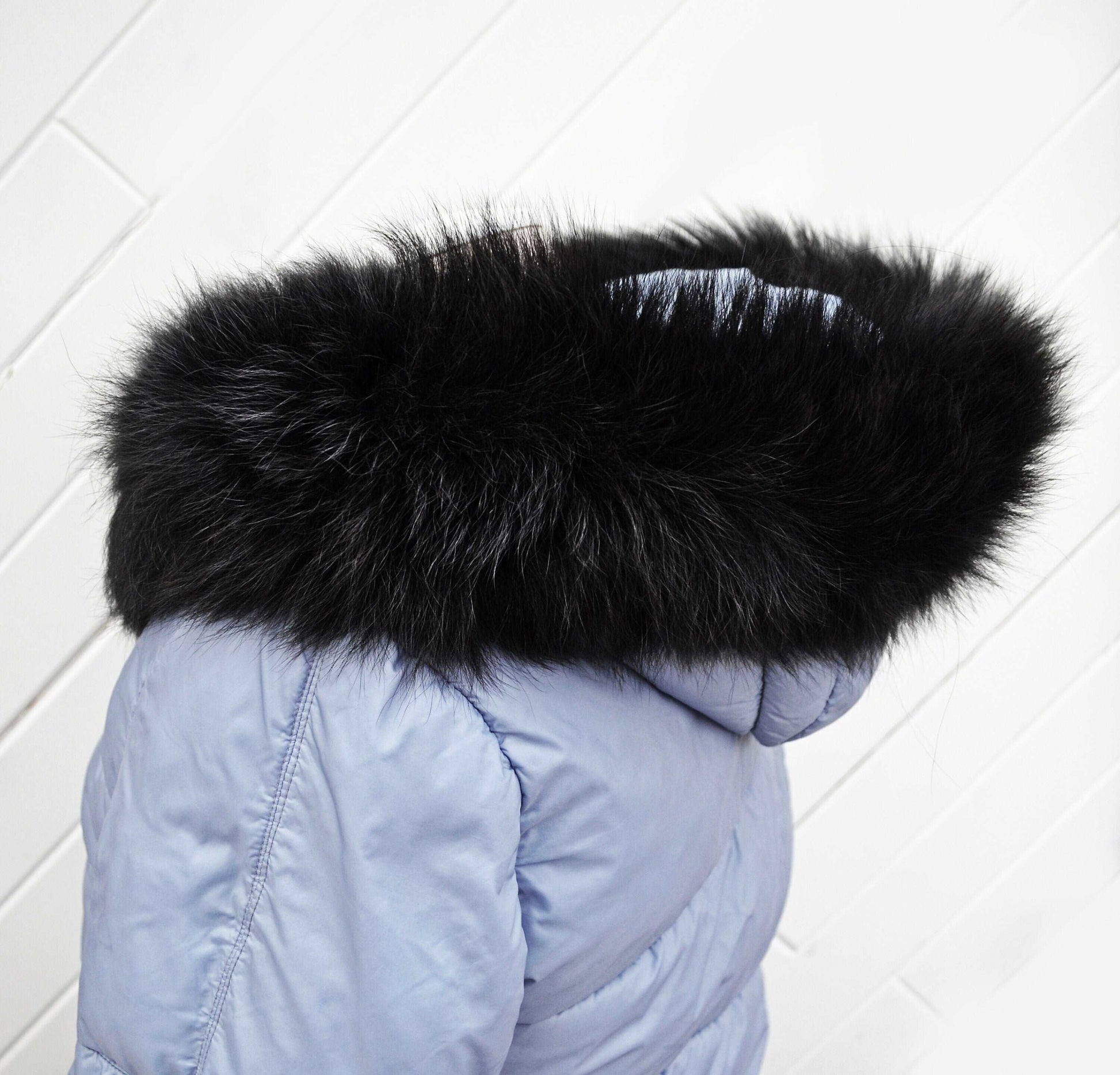 BY ORDER XL Double Real Fox Fur (Tail) Trim Hood, Fur collar trim, Fox Fur Collar, Fur Scarf, Fur Ruff, Fox Fur Hood, Hood Fur, stripe