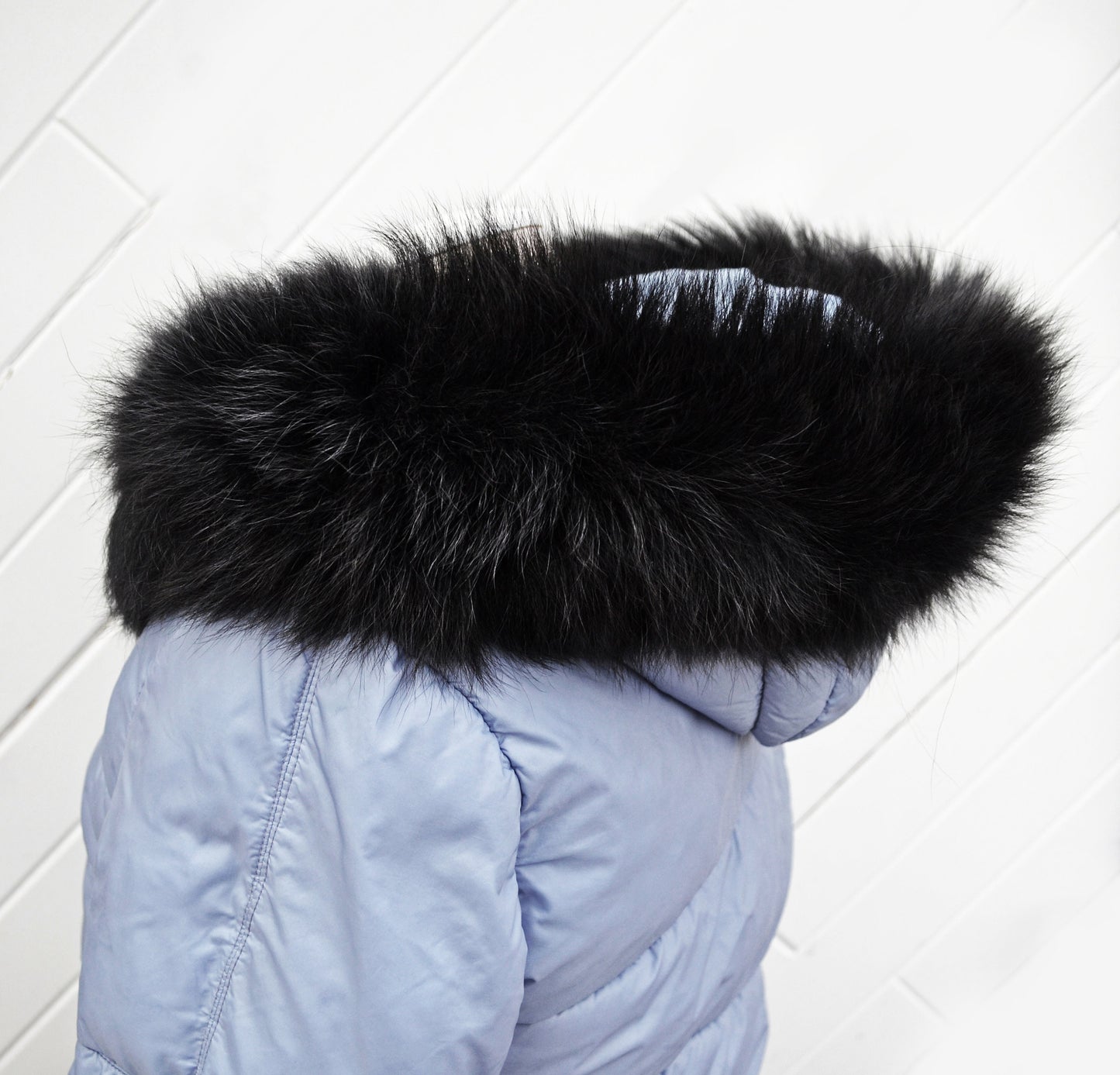 BY ORDER XL Double Real Fox Fur (Tail) Trim Hood, Fur collar trim, Fox Fur Collar, Fur Scarf, Fur Ruff, Fox Fur Hood, Hood Fur, stripe